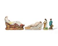 A collection of nine Staffordshire figures, England, late 18th / early 19th century