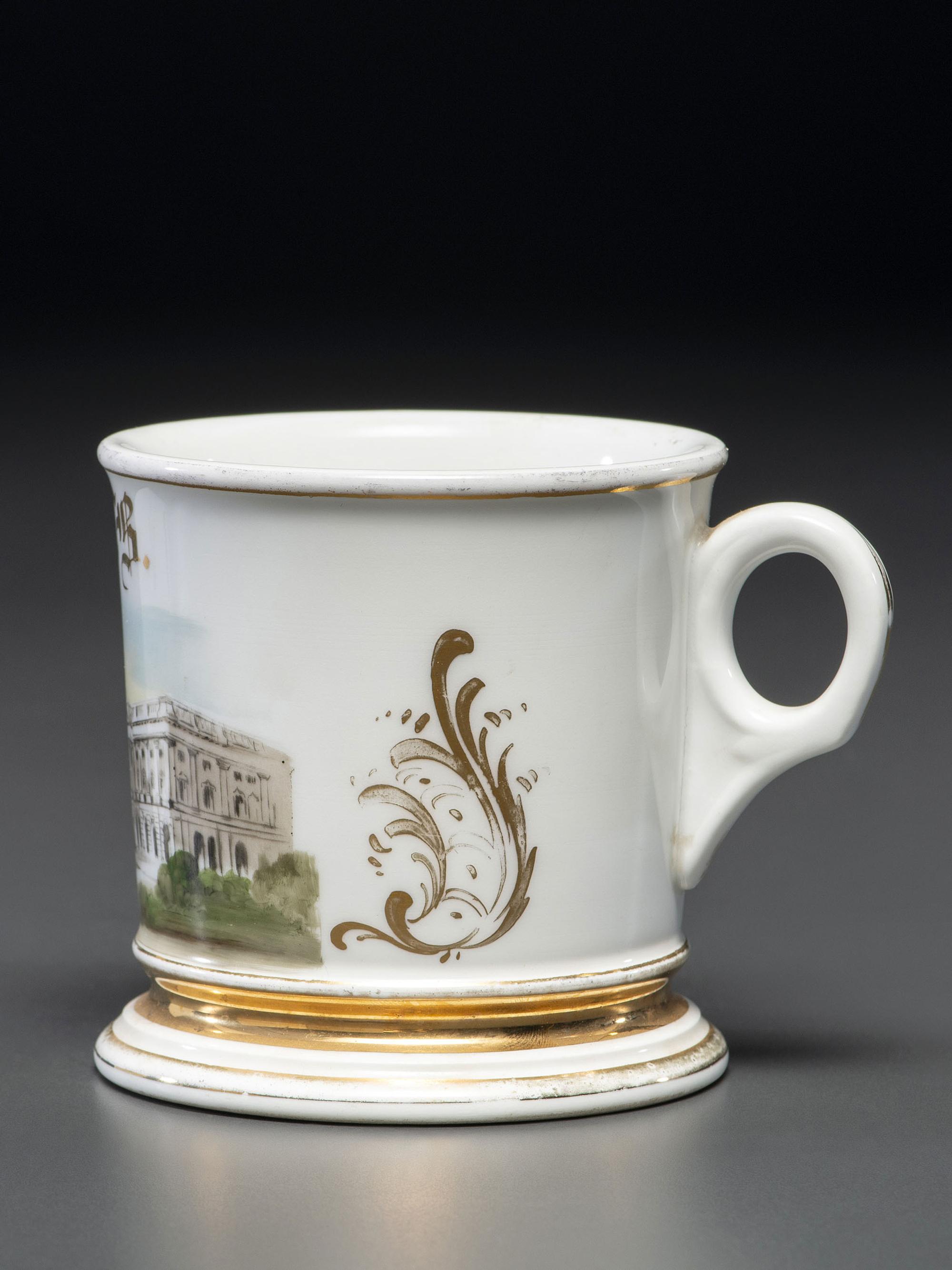 A Porcelain Shaving Mug Depicting the United States Capitol Building