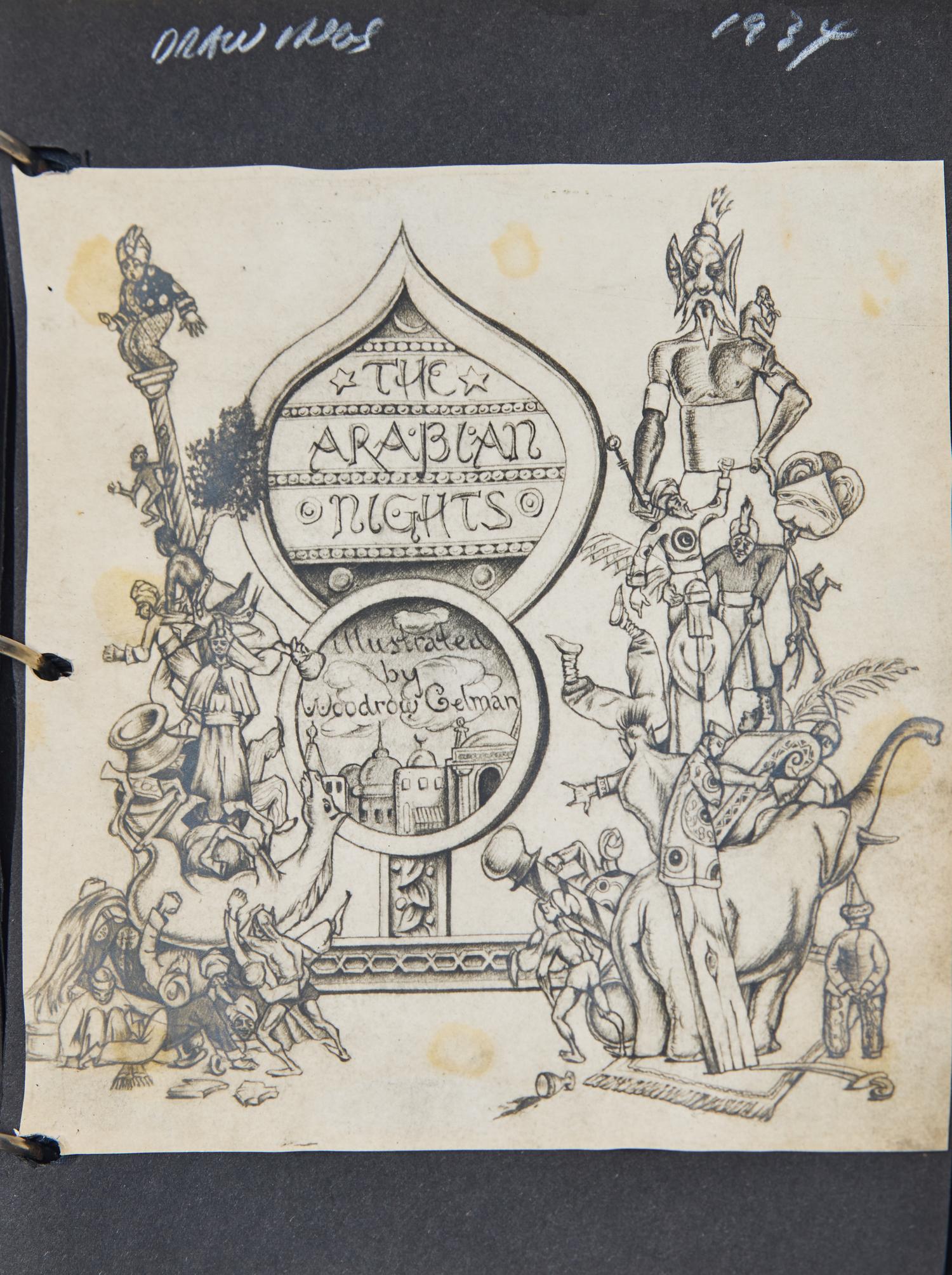 [Children's & Illustrated] Gelman, Woodrow. Album of Original Sketches and Designs