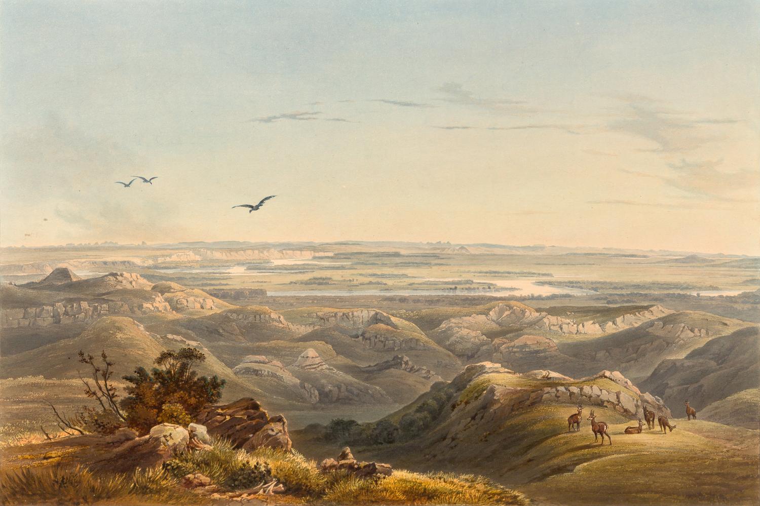 BODMER, Karl (1809-1893) Junction of the Yellow Stone River with the Missouri