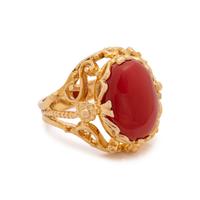 YELLOW GOLD AND CORAL RING