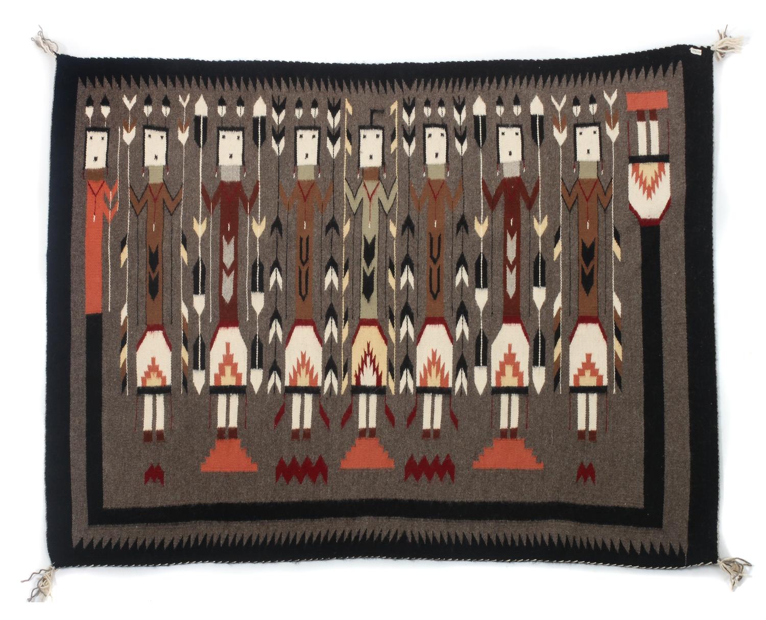 Three Navajo Weavings First: 48 x 38 inches.