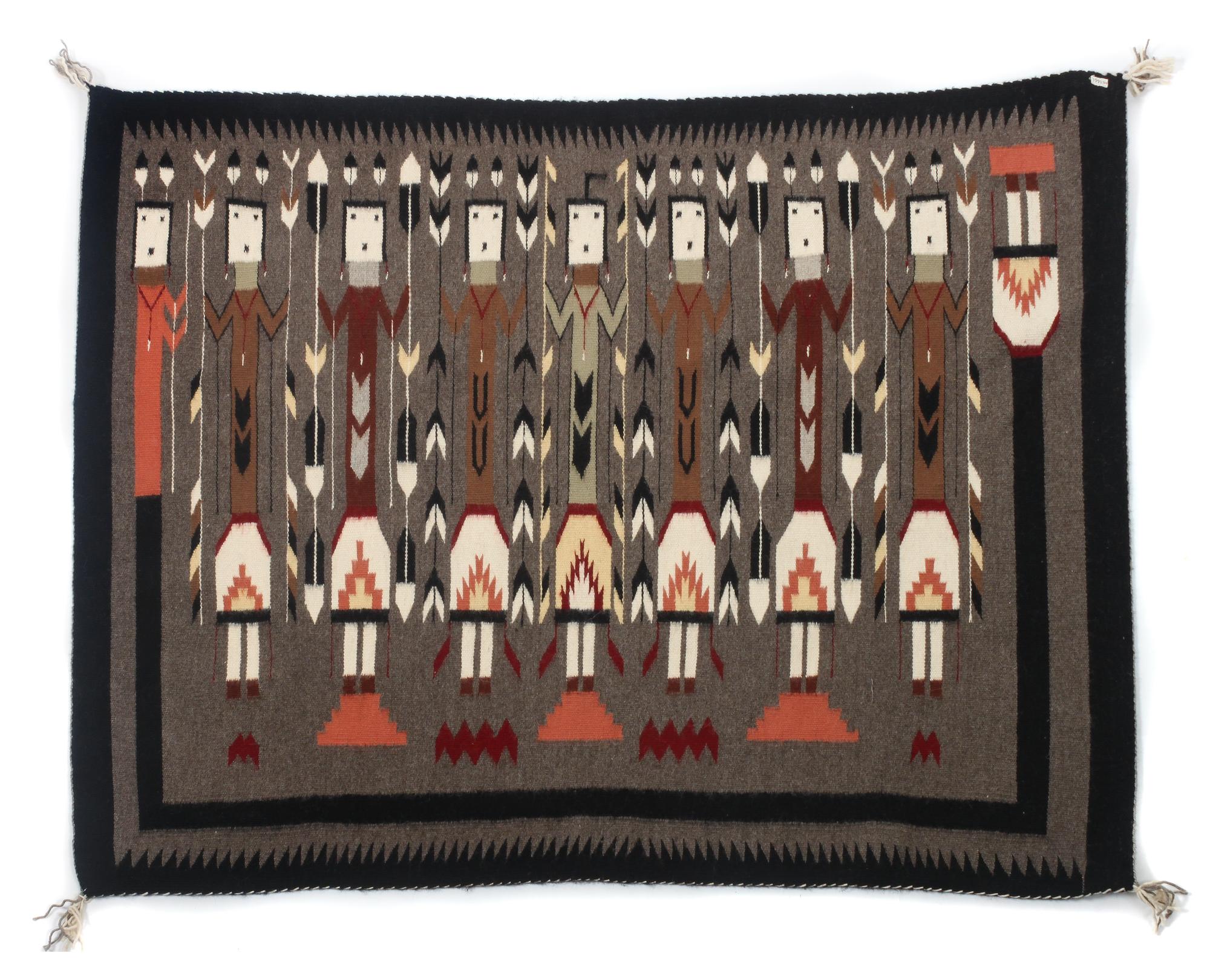 Three Navajo Weavings First: 48 x 38 inches.