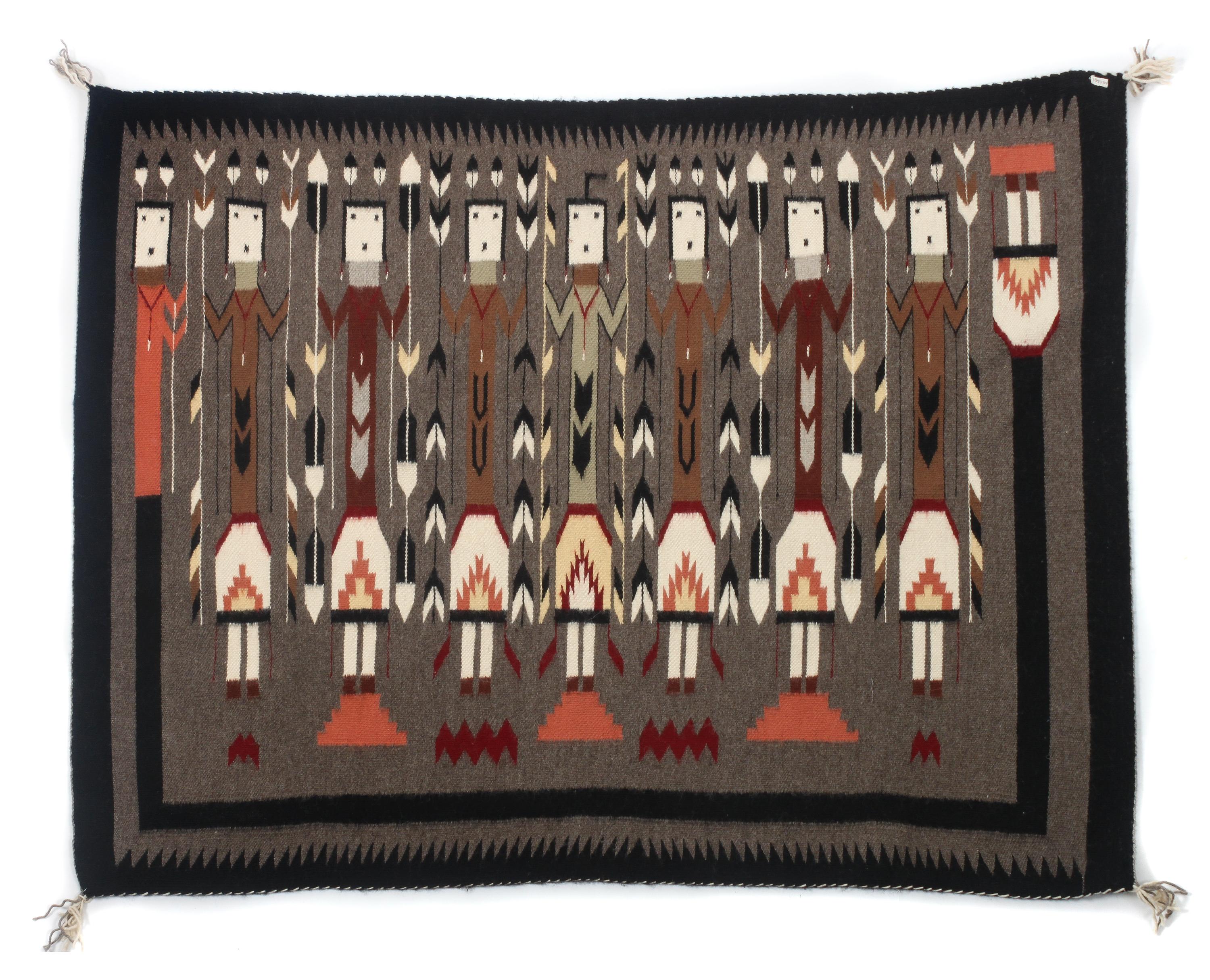 Three Navajo Weavings First: 48 x 38 inches.