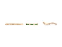 COLLECTION OF YELLOW GOLD AND DIAMOND BAR BROOCHES