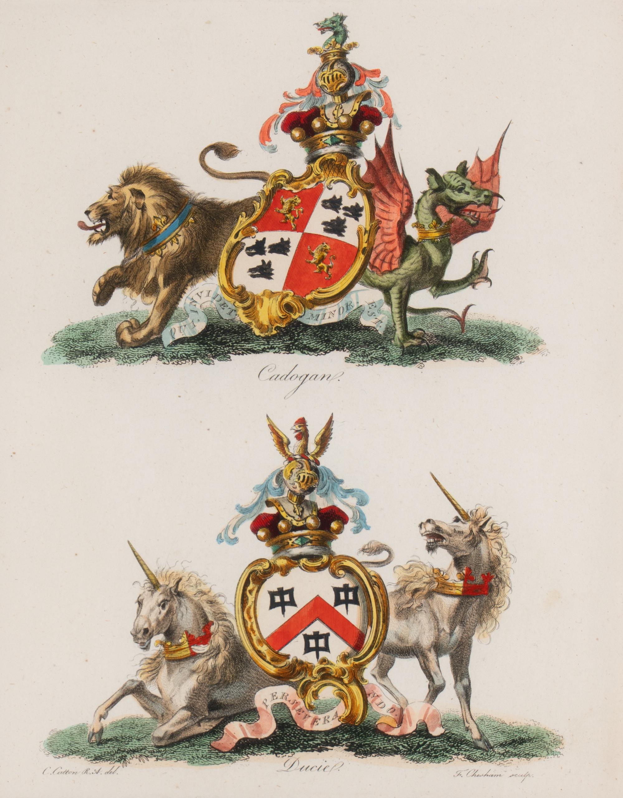 A Set of Ten English Engravings of Coats of Arms