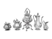 A Victorian Silver Five-Piece Coffee Service