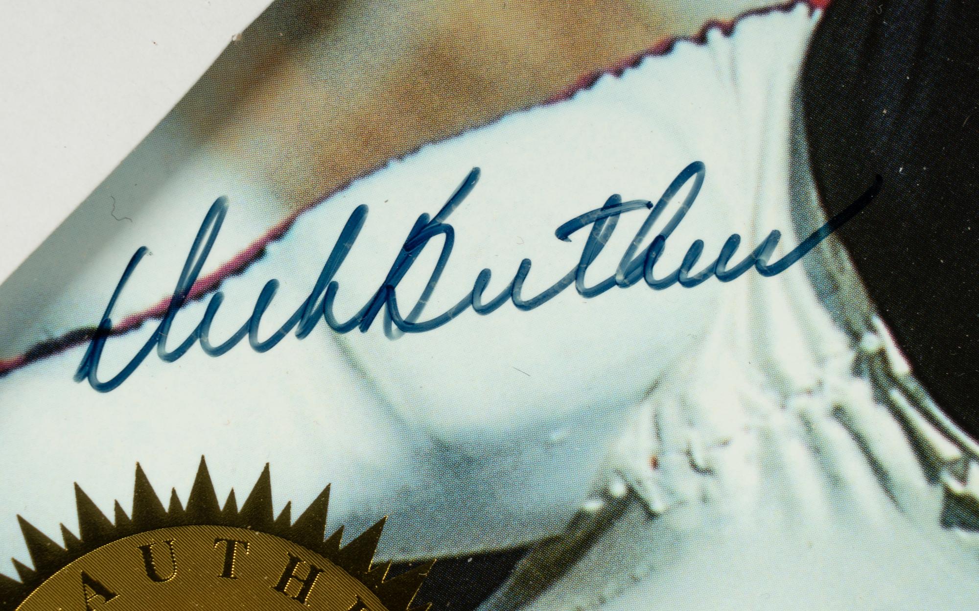 A Dick Butkus Signed Collectors Edge Football Card Display With Multiple Autographs