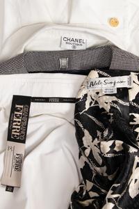 Four Designer Tops by Chanel, Geoffrey Beene, Gianfranco Ferré, and Adele Simpson