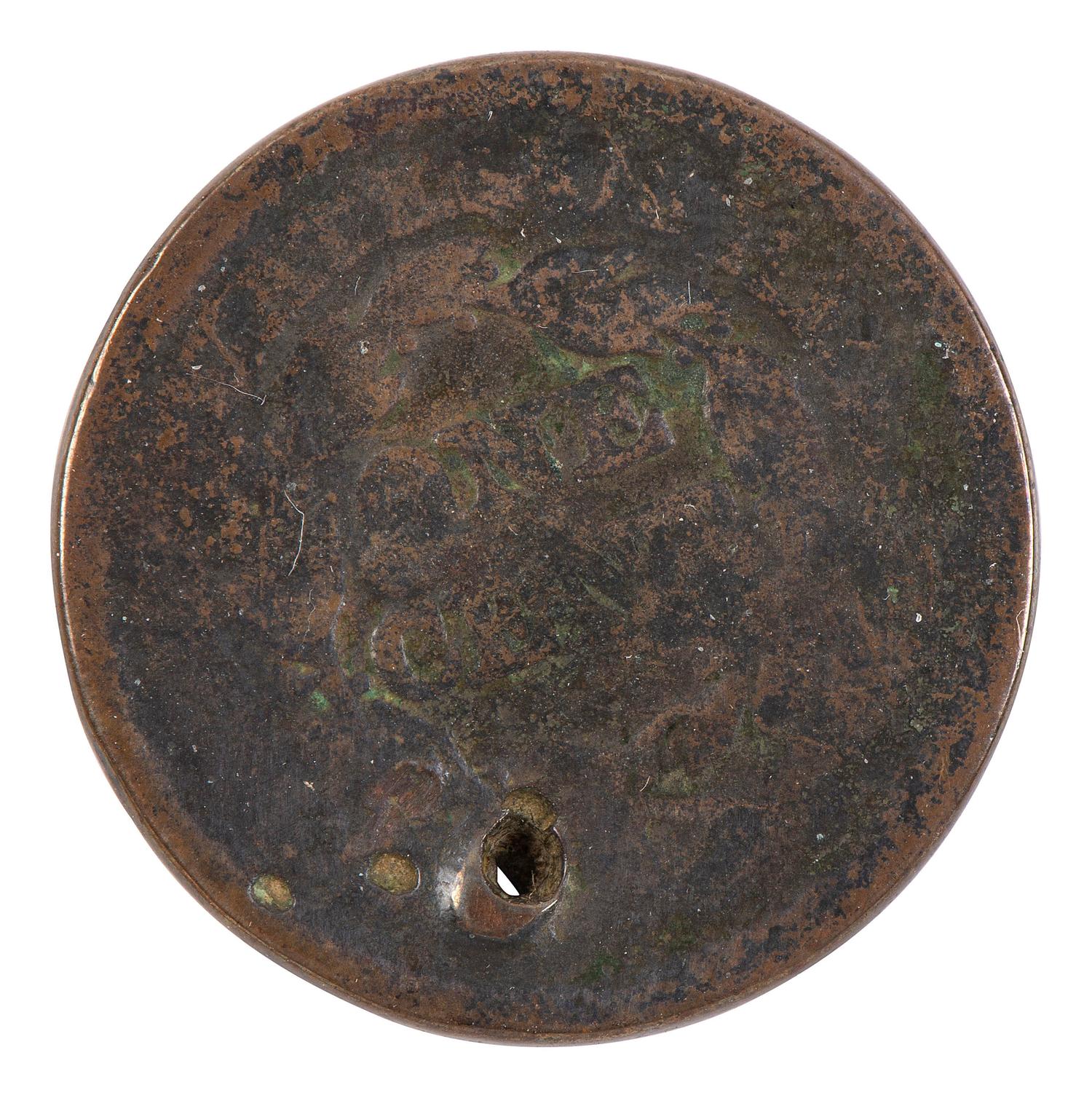 [CIVIL WAR]. Ohio POW's utensils & plate "cast into a stockade at Camp Ford Prison in Tyler Texas."