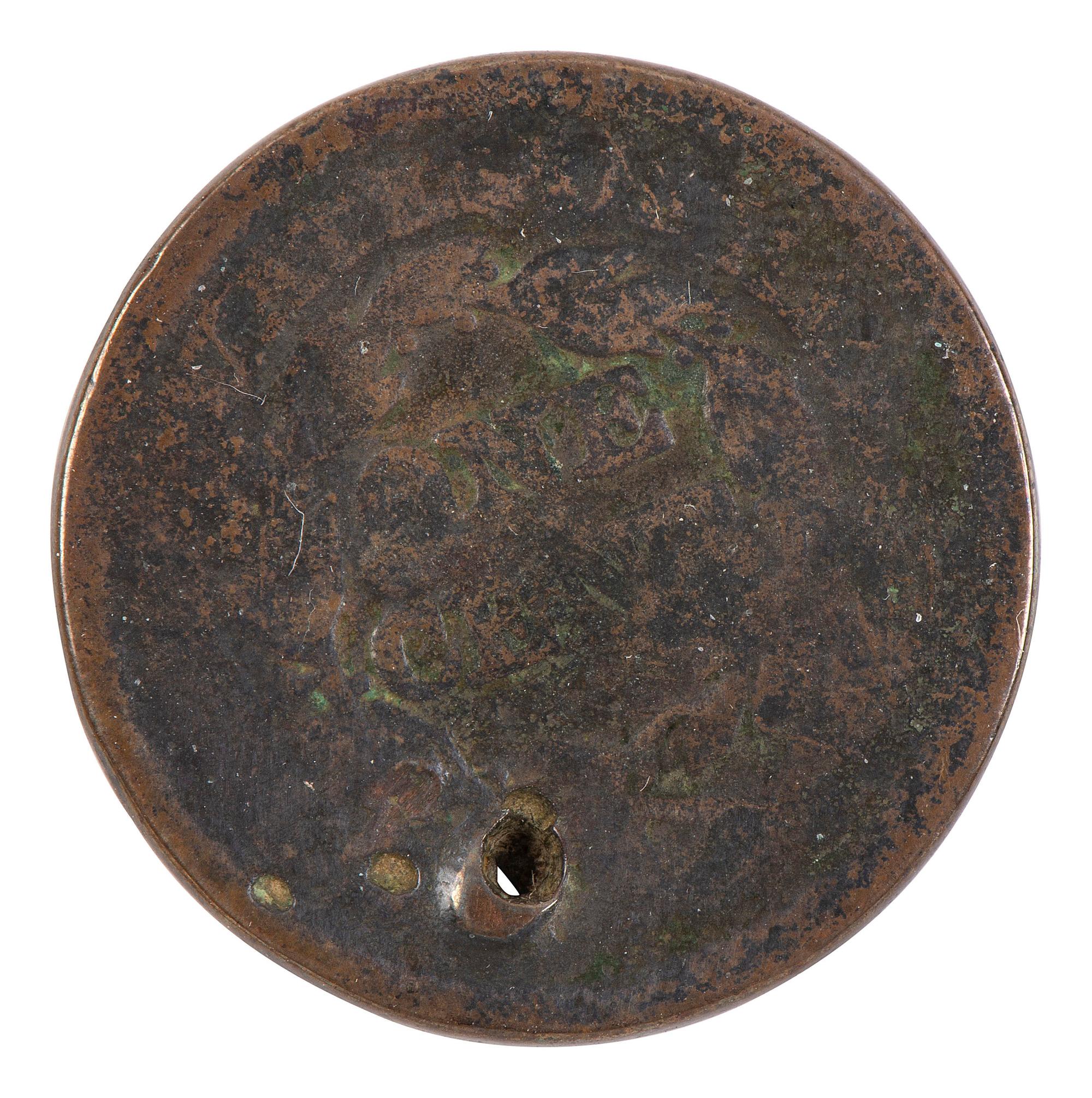[CIVIL WAR]. Ohio POW's utensils & plate "cast into a stockade at Camp Ford Prison in Tyler Texas."