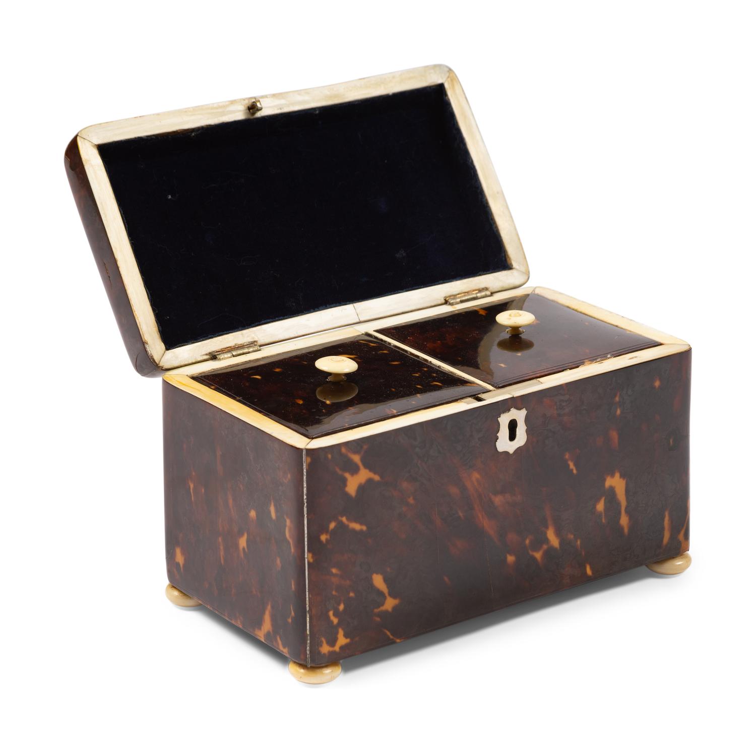 A George III Tortoiseshell Tea Caddy