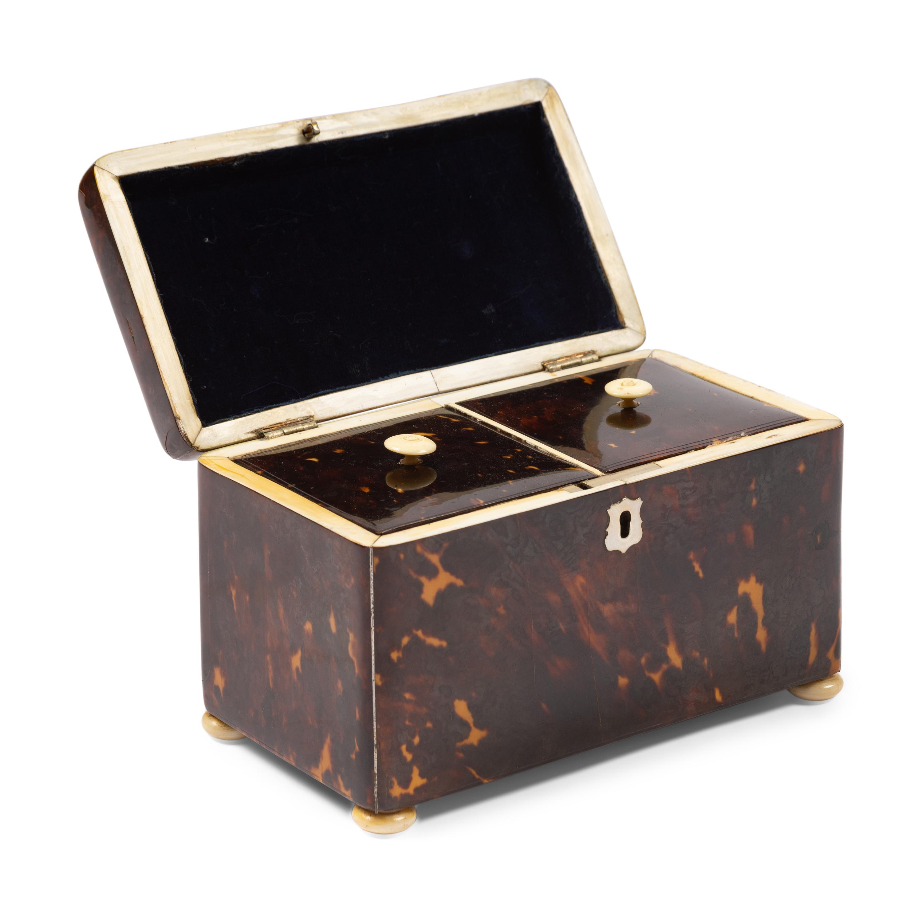 A George III Tortoiseshell Tea Caddy