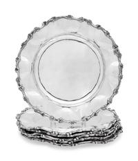 A Set of Six Mexican Silver Chargers