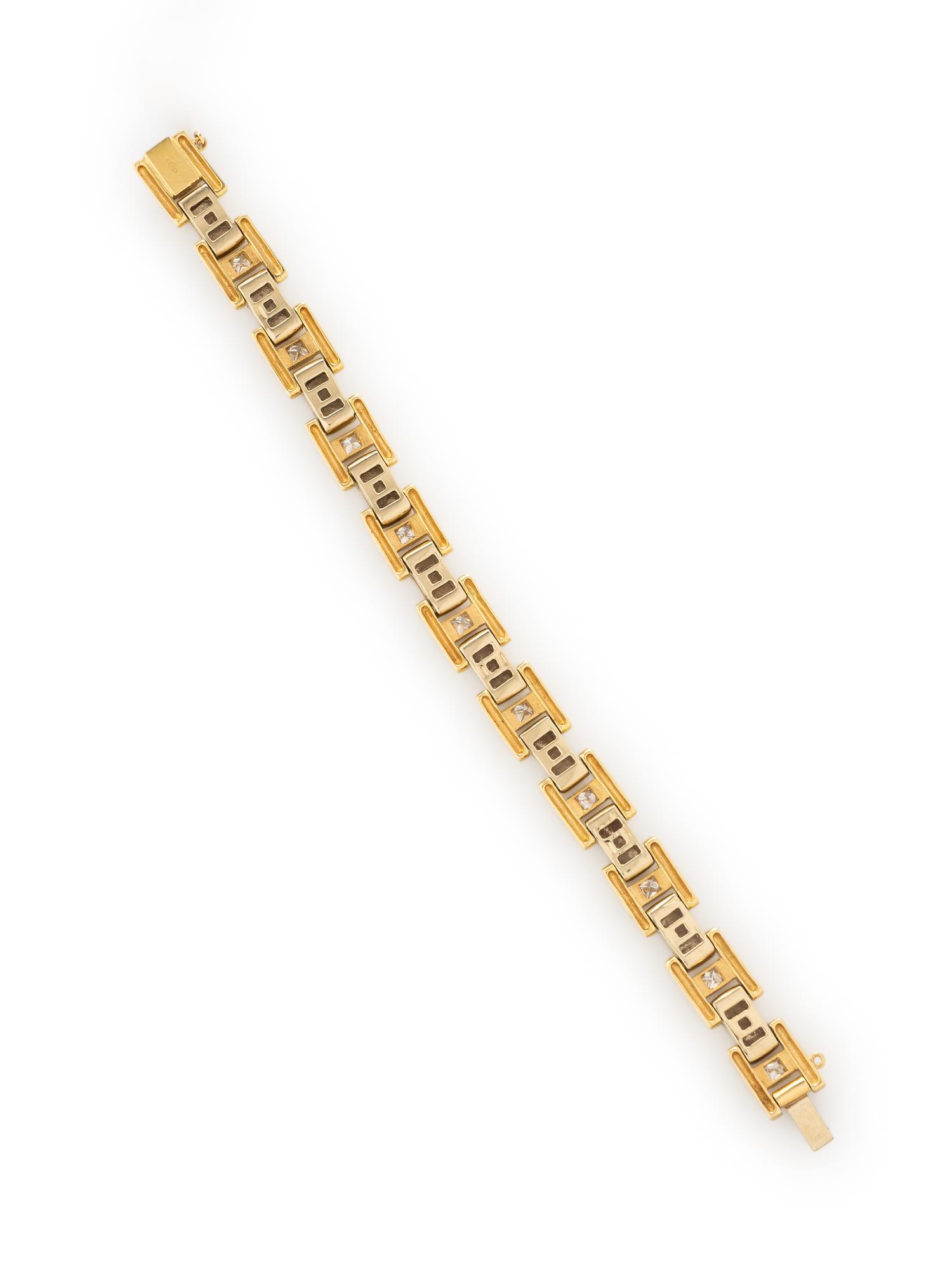 DIAMOND AND BICOLOR GOLD BRACELET