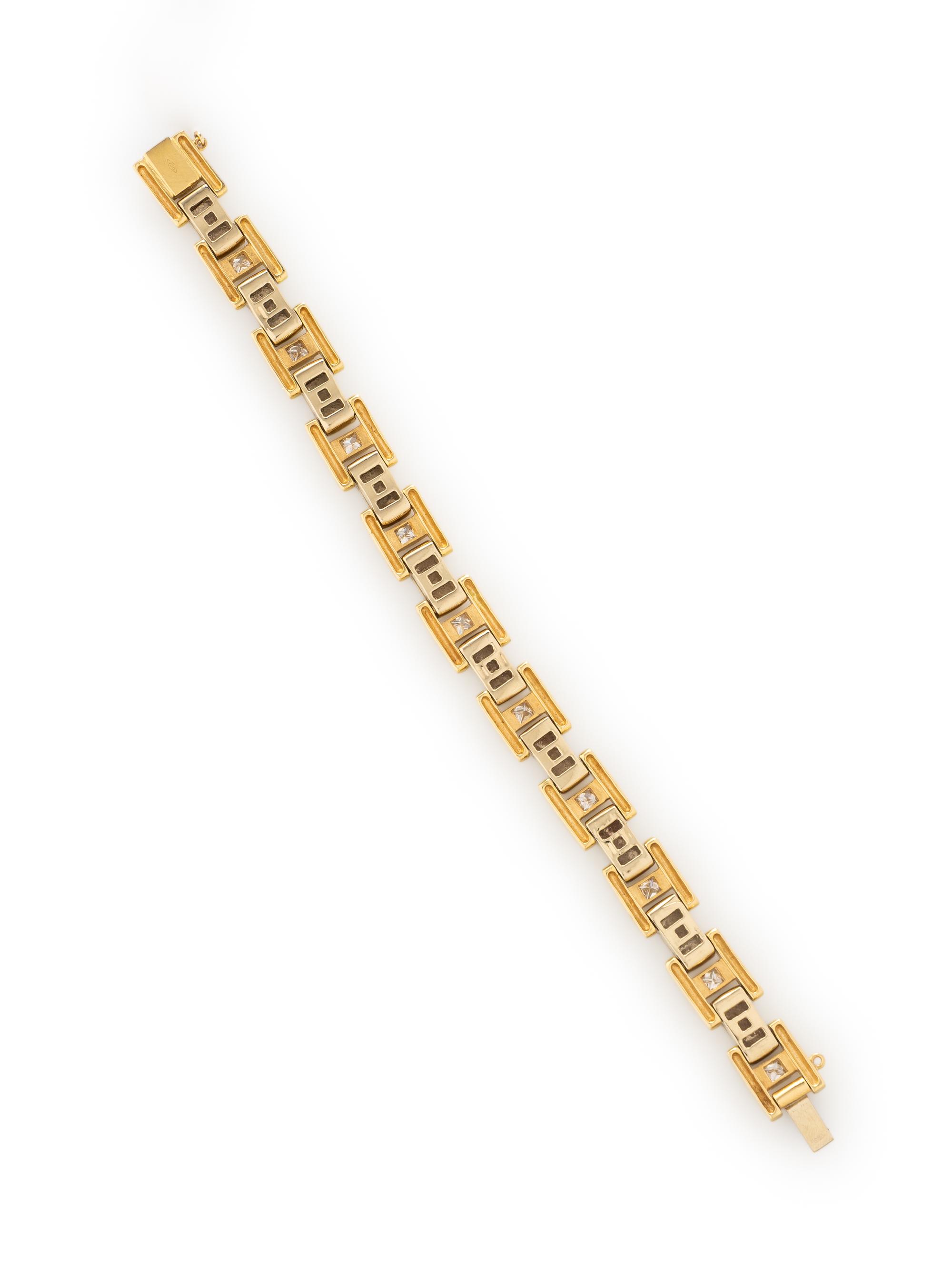 DIAMOND AND BICOLOR GOLD BRACELET