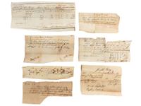 [VERMONT] -- [ILLINOIS]. Document wallet with patriotic motif and archive of business documents identified to blacksmith Joseph King (1812-1892).