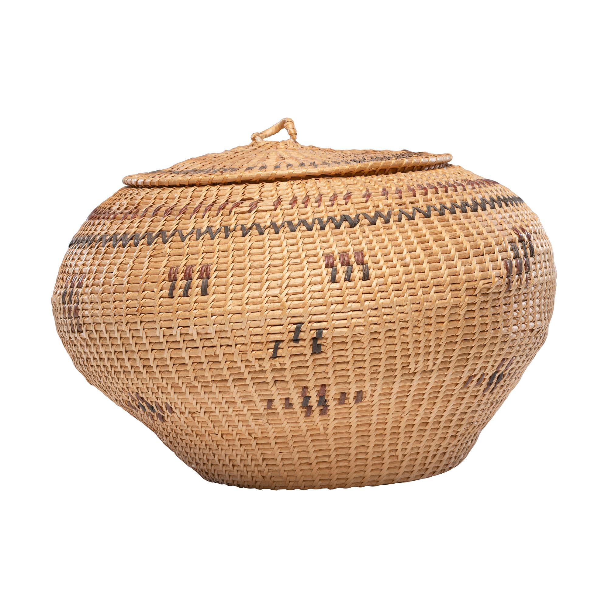 Paiute / Washoe Polychrome Lidded Basket