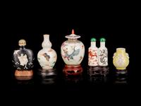 Five Chinese Porcelain Jars and Snuff Bottles