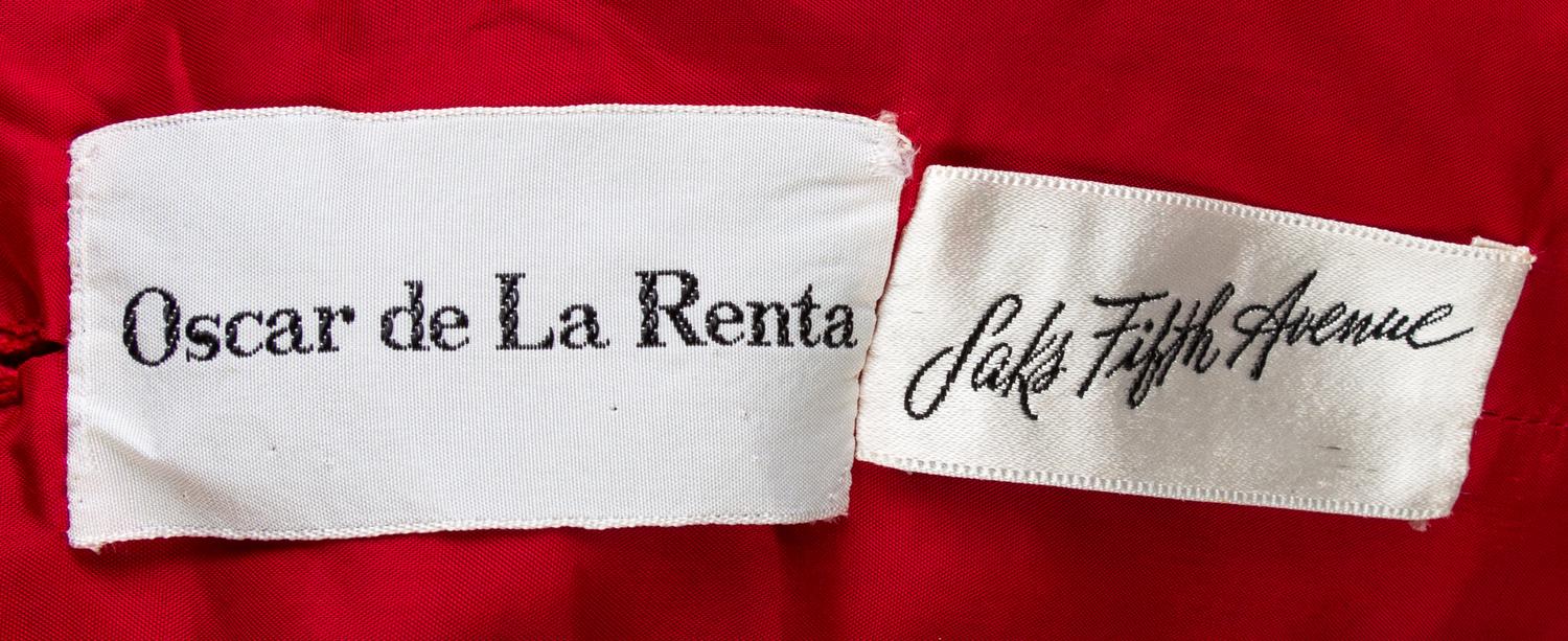 An Oscar de la Renta Red Silk Embellished Dress, No size.