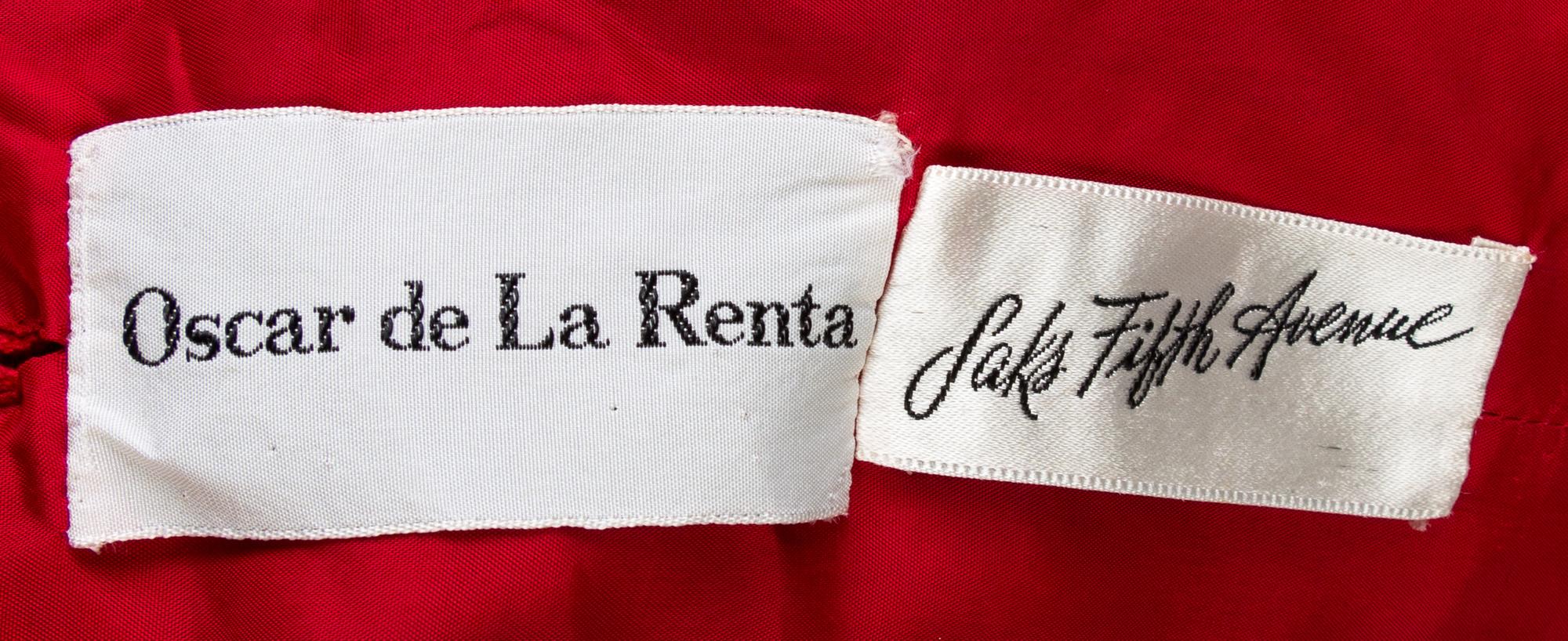 An Oscar de la Renta Red Silk Embellished Dress, No size.