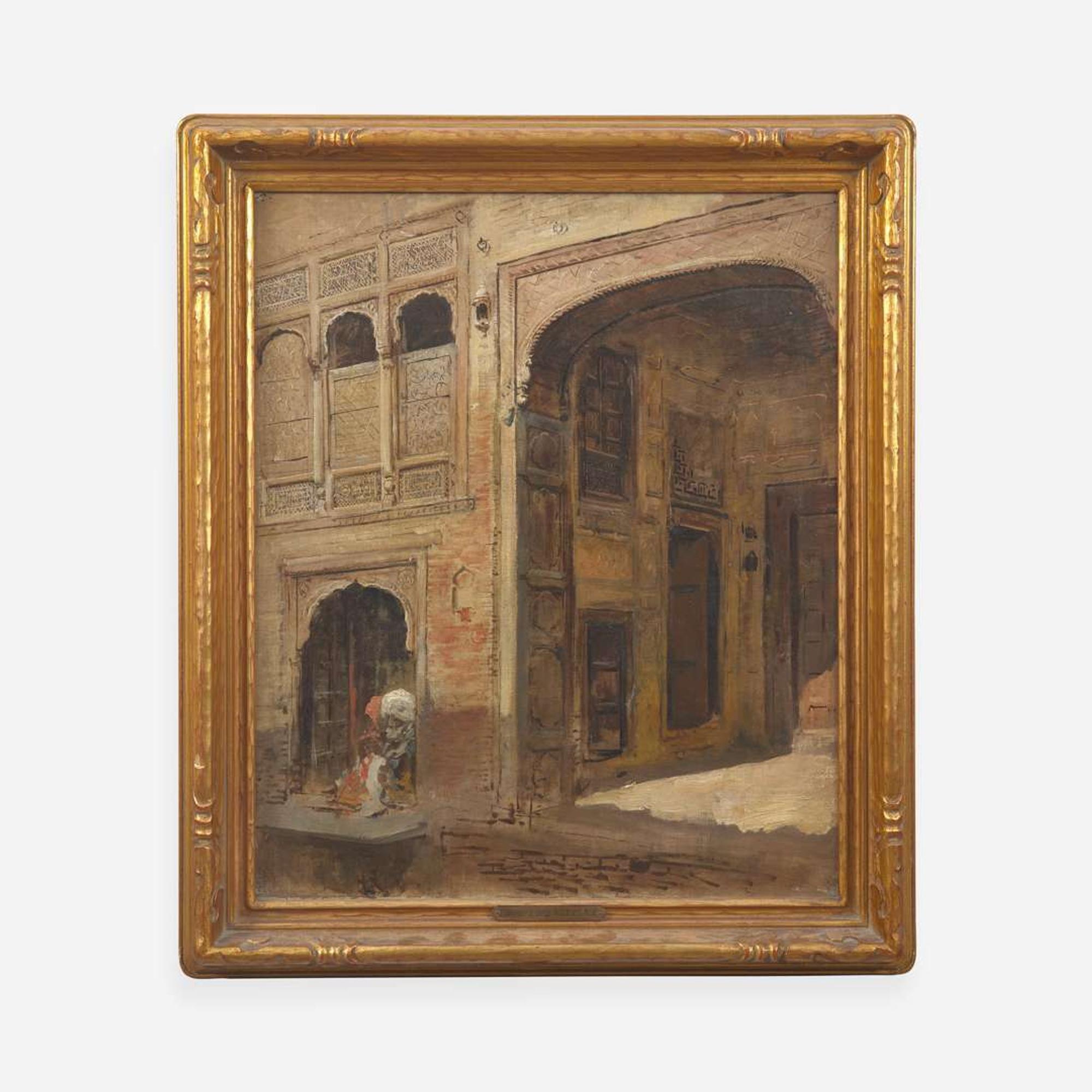 Edwin Lord Weeks (American, 1849-1903) - Street Scene, India