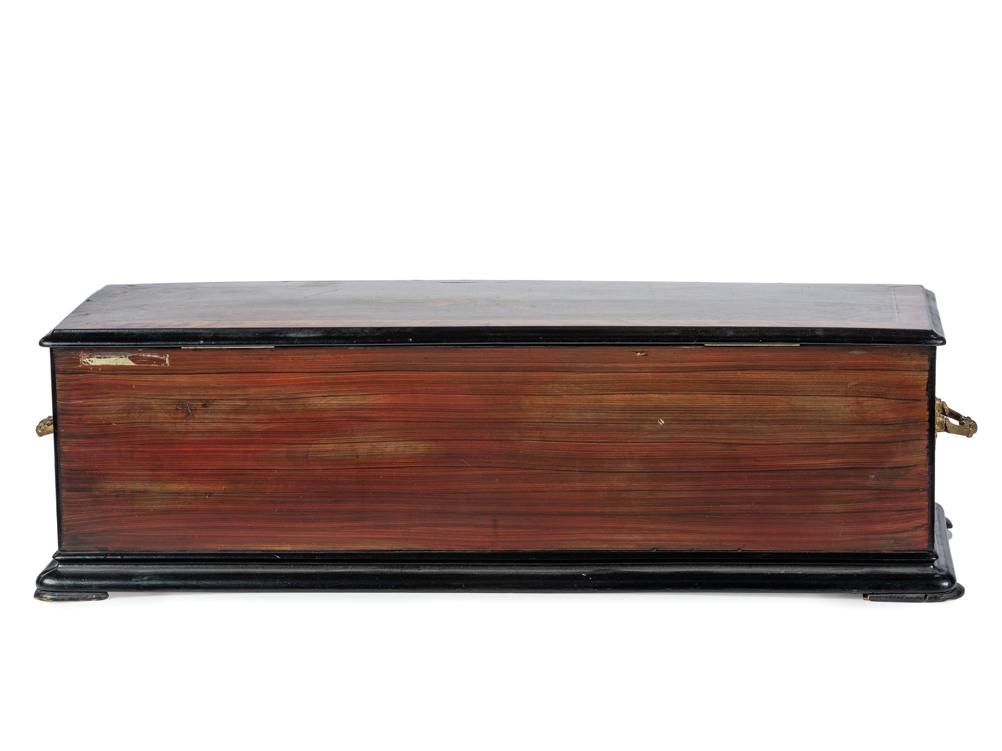A Swiss Inlaid Longue March Sublime Harmonie Cylinder Music Box