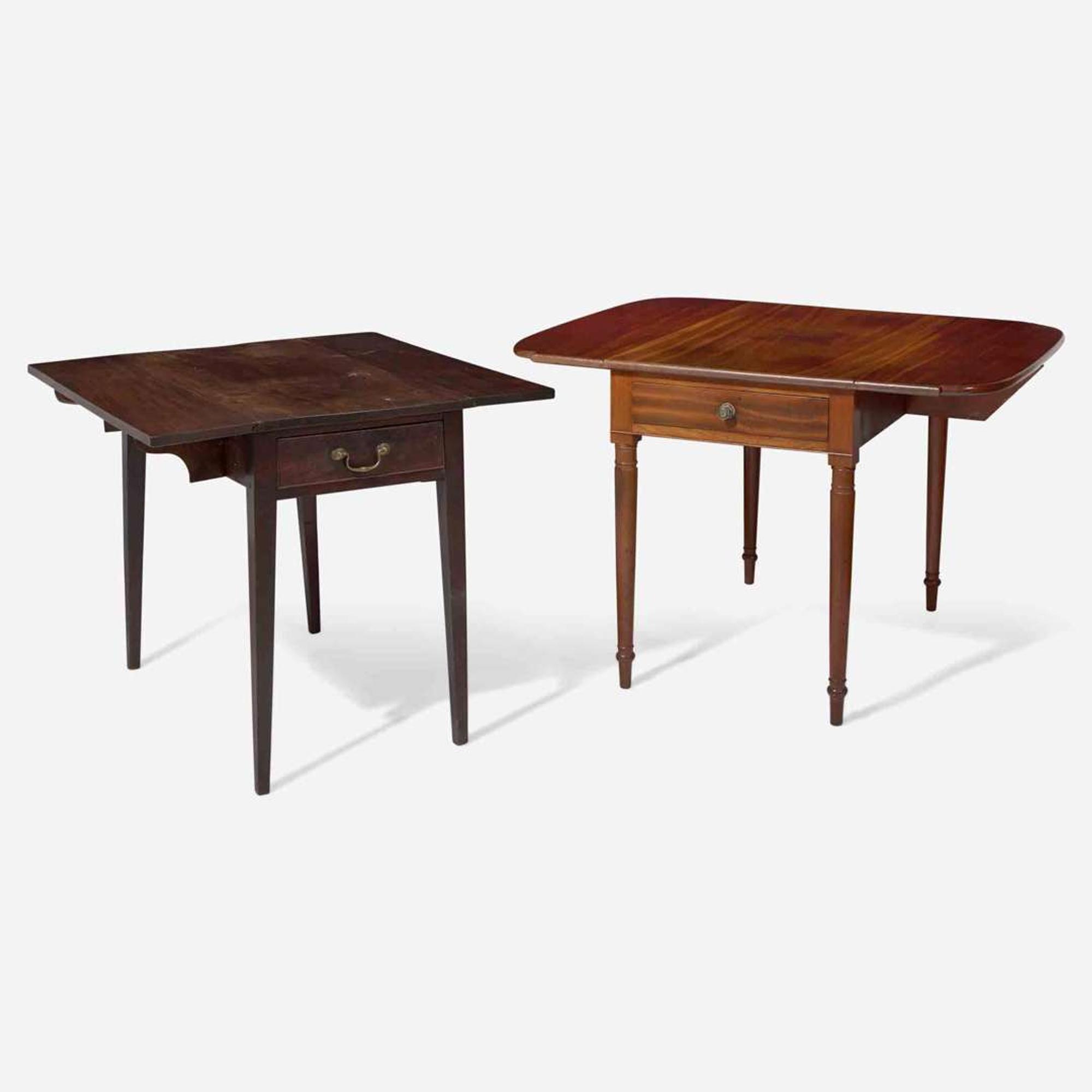 Two Federal or George III mahogany pembroke tables circa 1800-1810