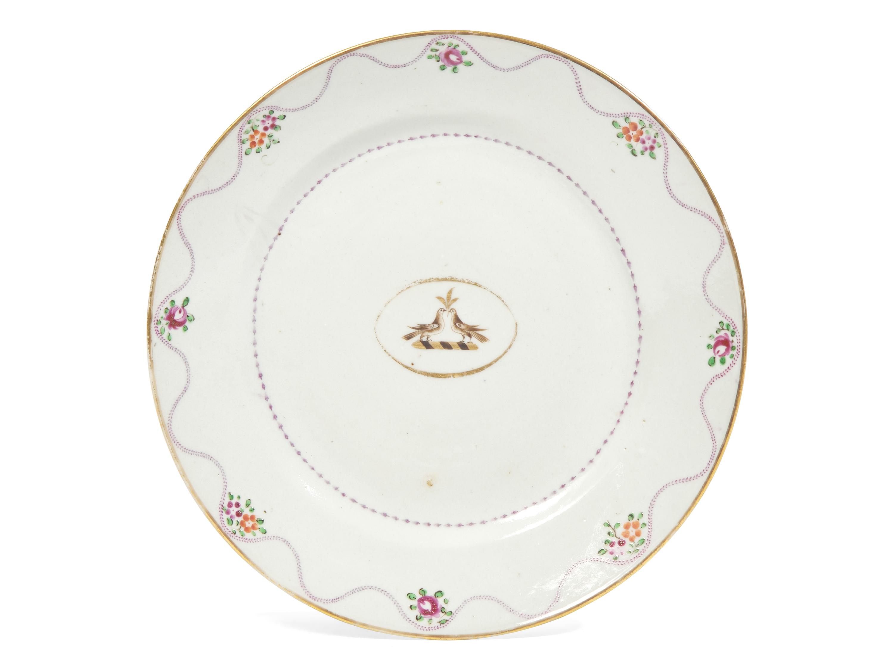 A Chinese Export Famille Rose Parcel-Gilt and Polychrome Armorial Porcelain Tea and Coffee Service