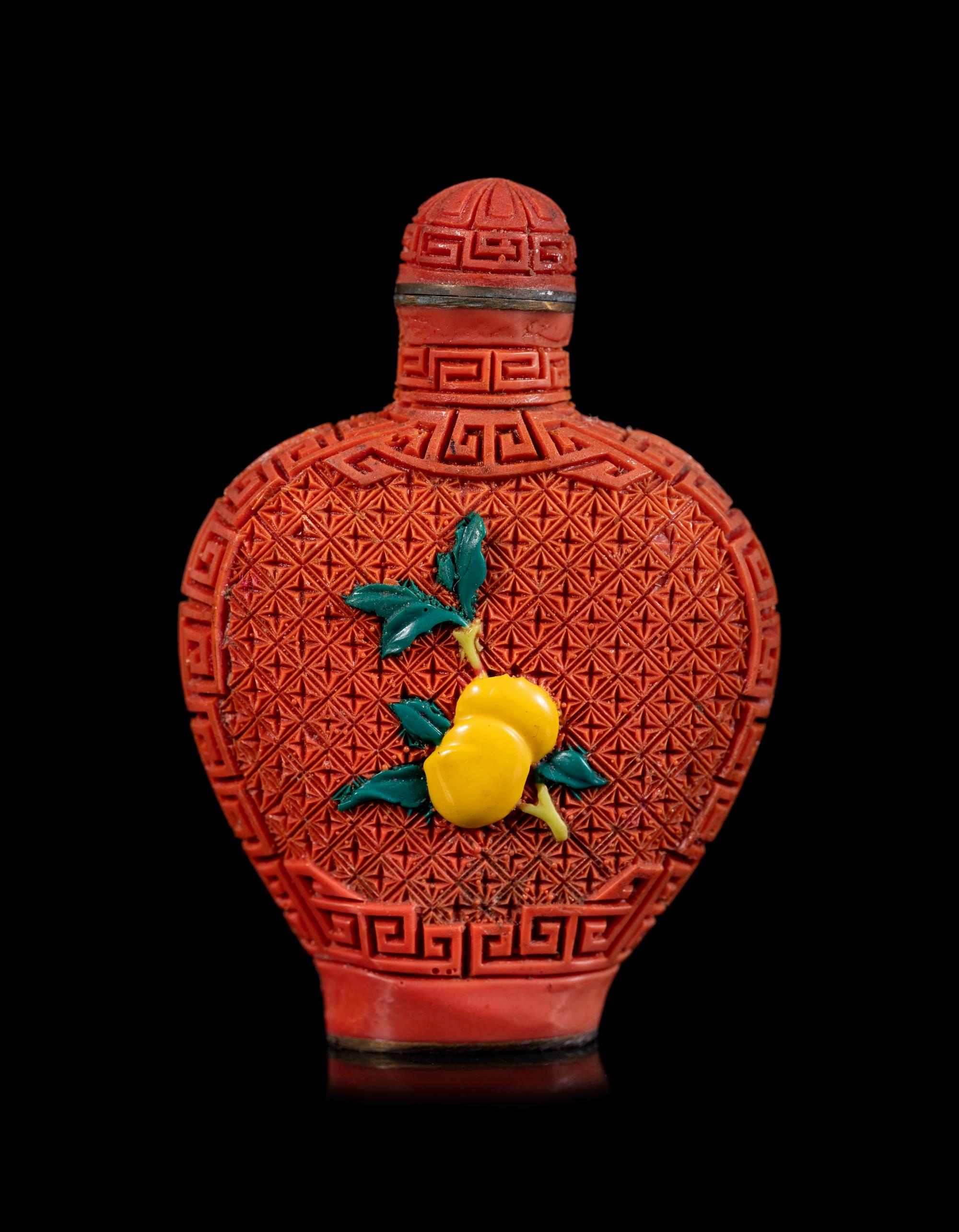Eight Chinese Glass and Plastic Snuff Bottles