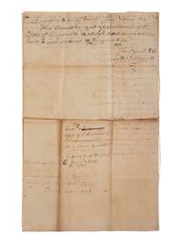 [ENSLAVEMENT & ABOLITION]. Estate inventory document listing 37 enslaved persons, most with names and ages recorded, including 7 who have "sued for their freedom." Bourbon County, KY, 12 September 1823.