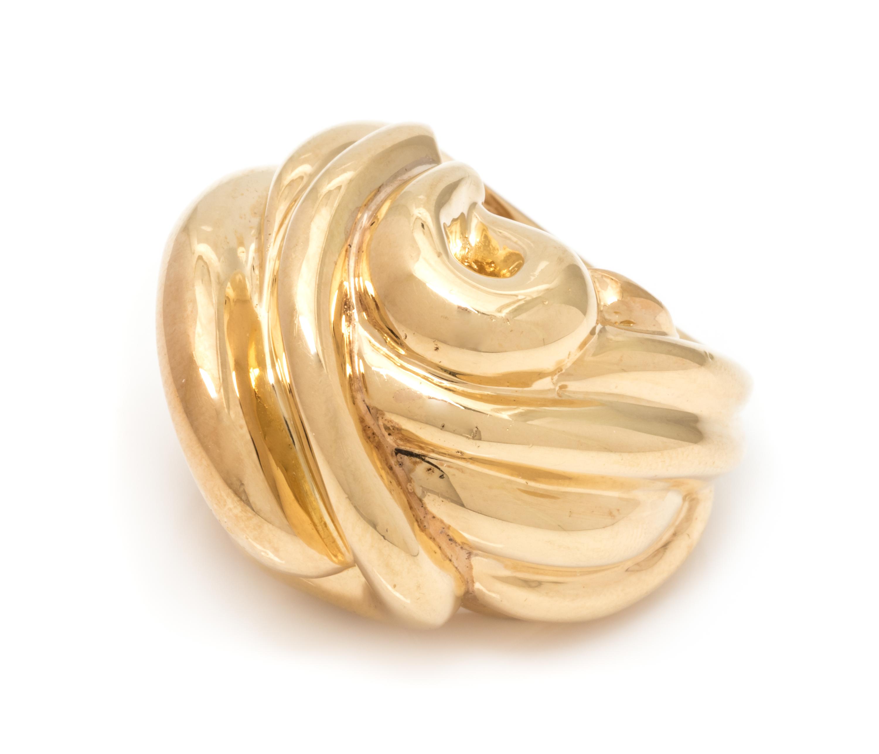 An 18 Karat Yellow Gold Bombe Ring, 18.20 dwts.