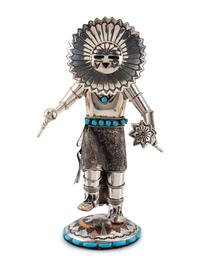 Sterling Silver and Coper Katsina, with Turquoise Accents