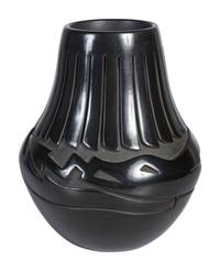 Carved Blackware Pottery Jar