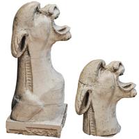 A Set of Two American Terra Cotta Gargoyles 18" W x 17" D x 40" H and 17" W x 13.5" D x 22.5" H — United States, Circa 1920