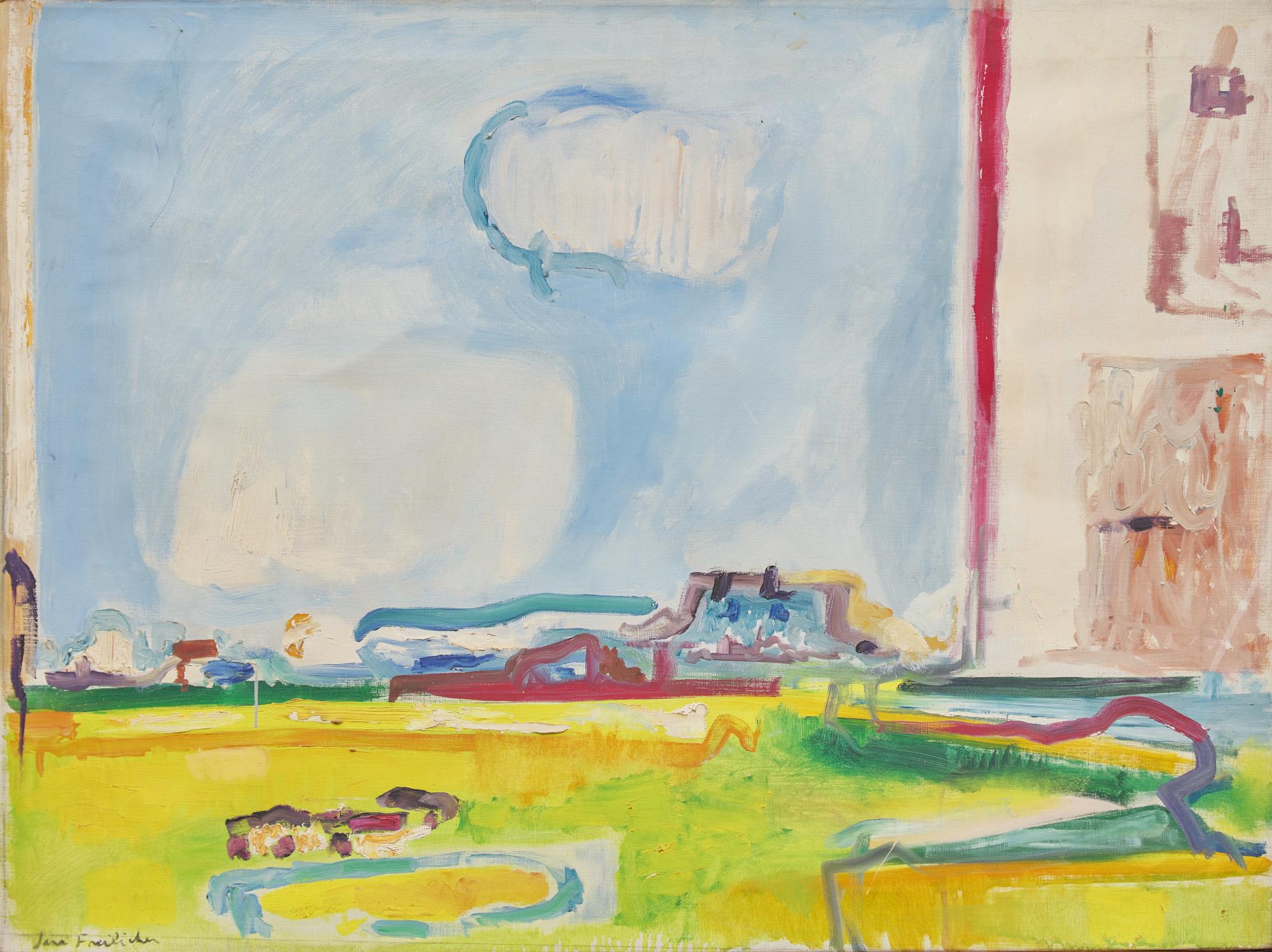 Town on a Plain (Orange Western Landscape), c. 1950s-early 1960s