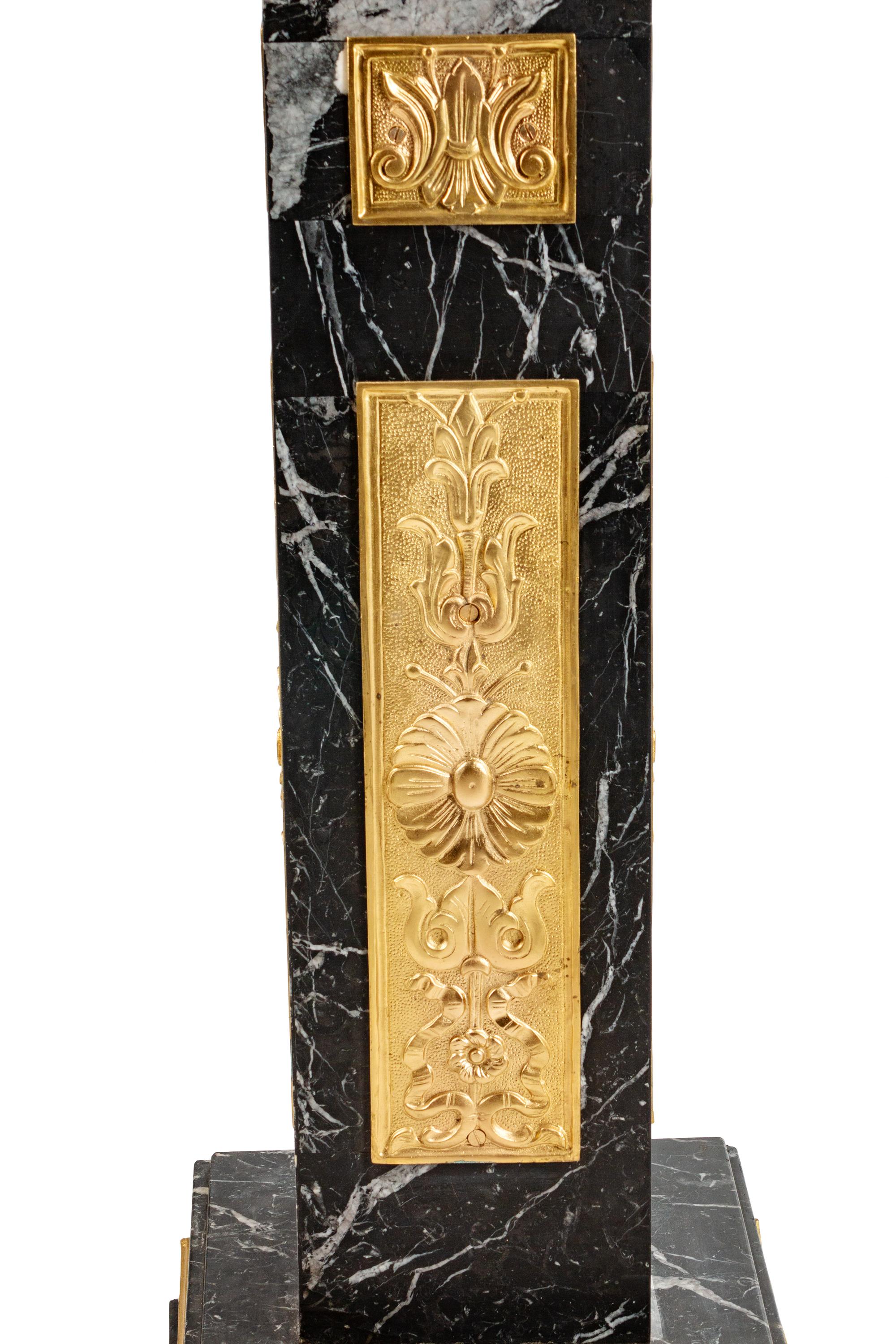 A Pair of Louis XVI Style Gilt-Bronze-Mounted Marble Pedestals