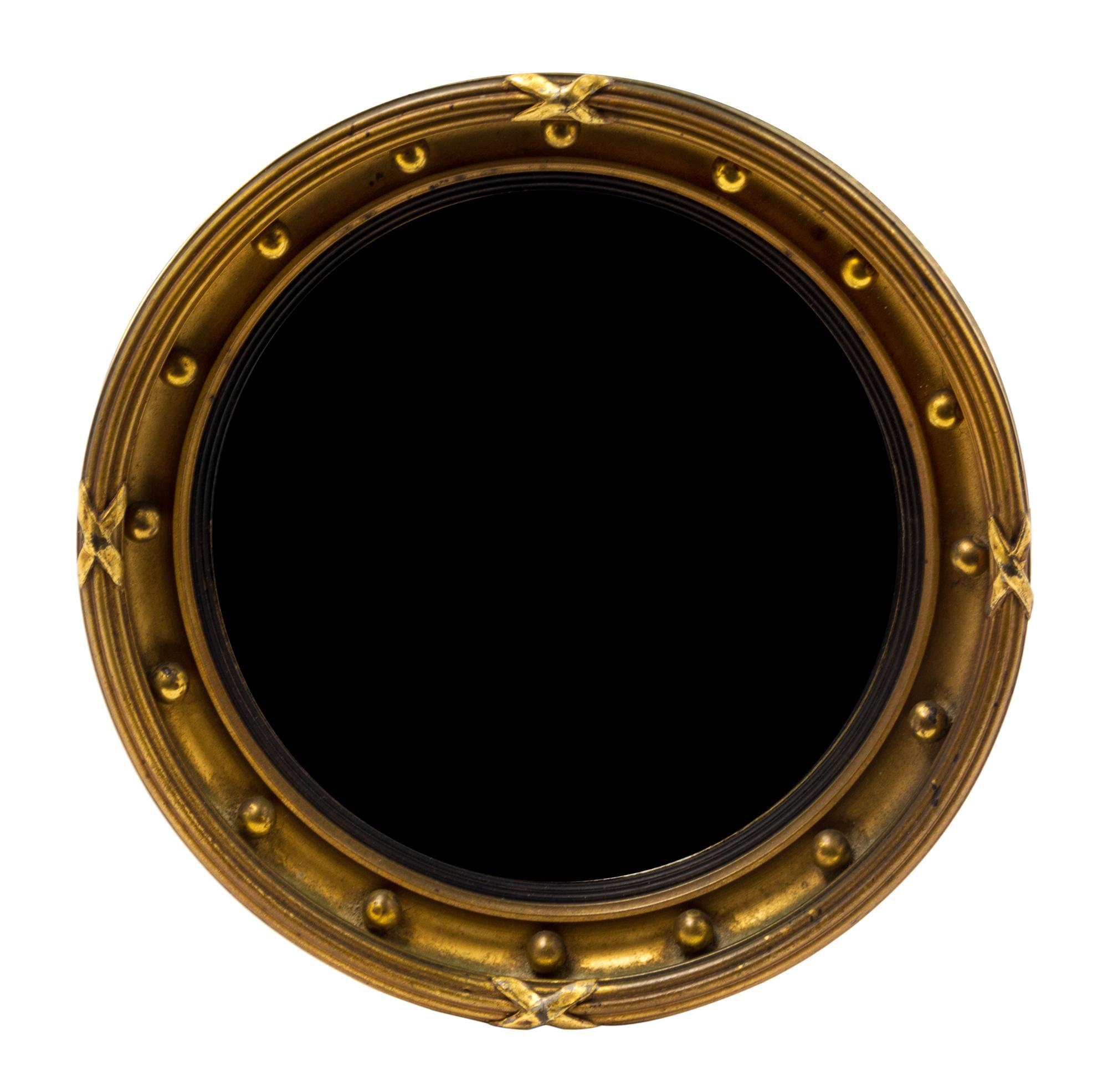 An English Diminutive Gilt Framed Bull's Eye Mirror Diameter 7 3/8 inches. — 20TH CENTURY
