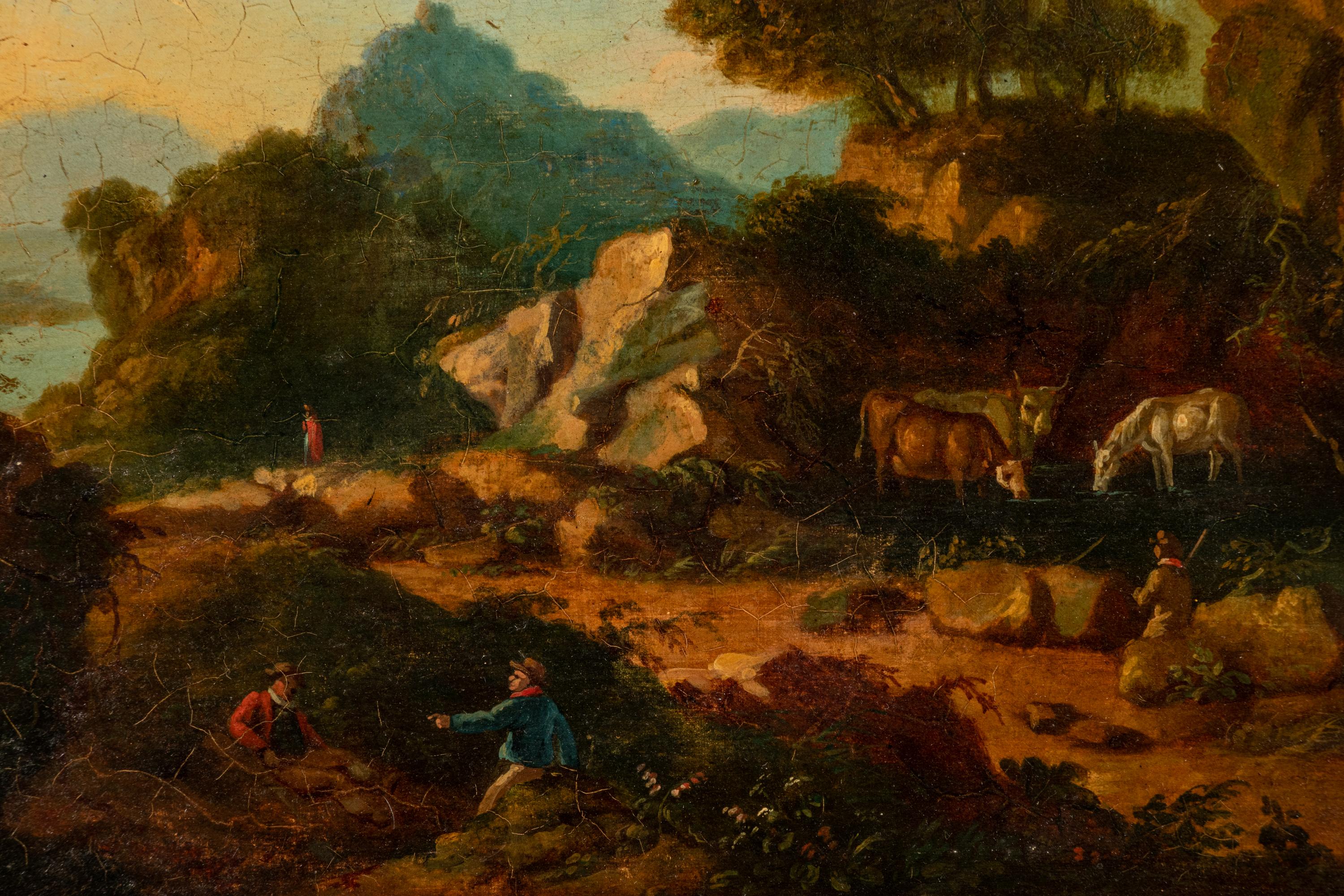 Landscape with Cows and Figures