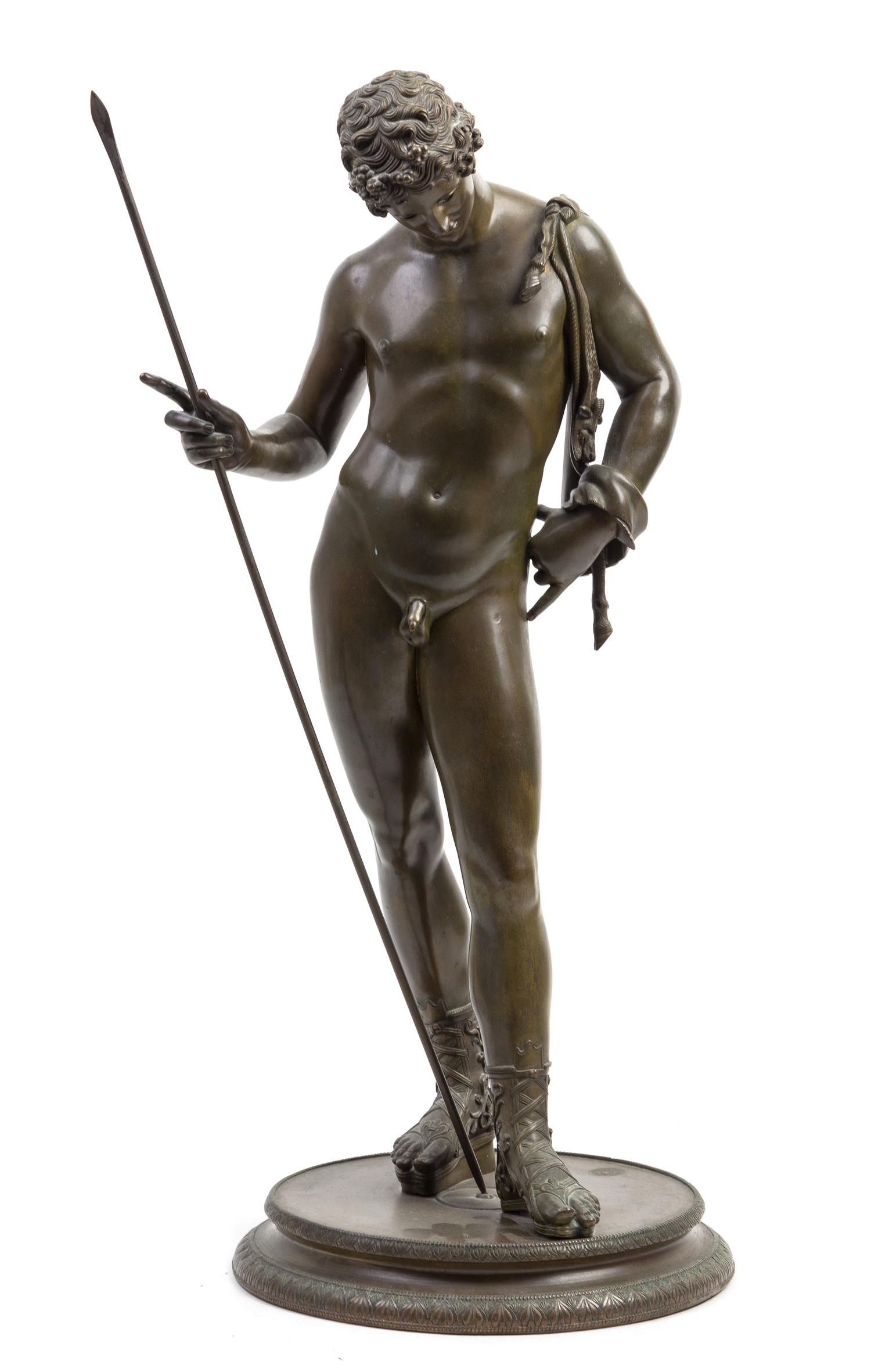 An Italian Bronze Figure Height 23 3/4 inches. — AFTER THE ANTIQUE, 19TH CENTURY