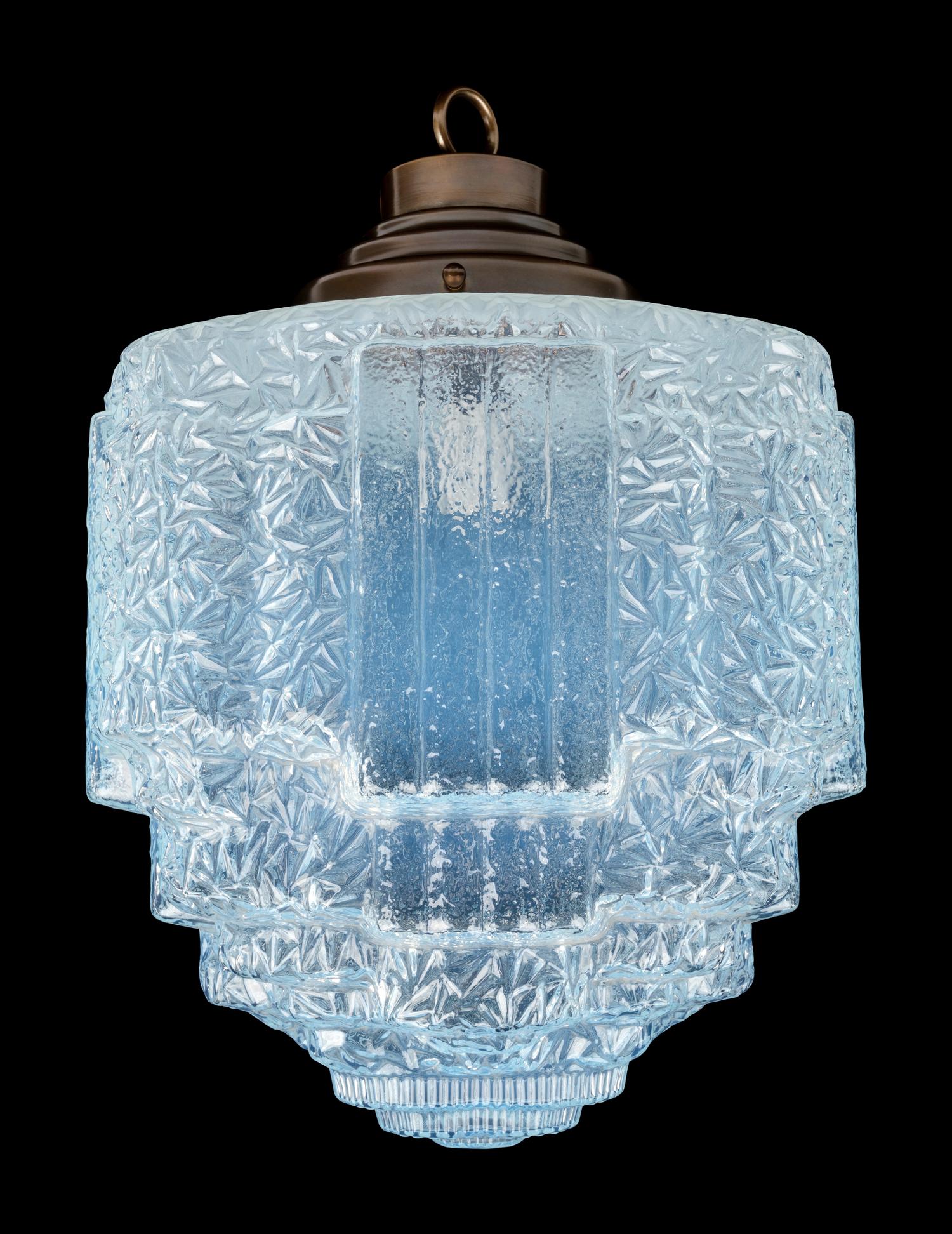 A Pair of French Opalescent Glass Hanging Fixtures