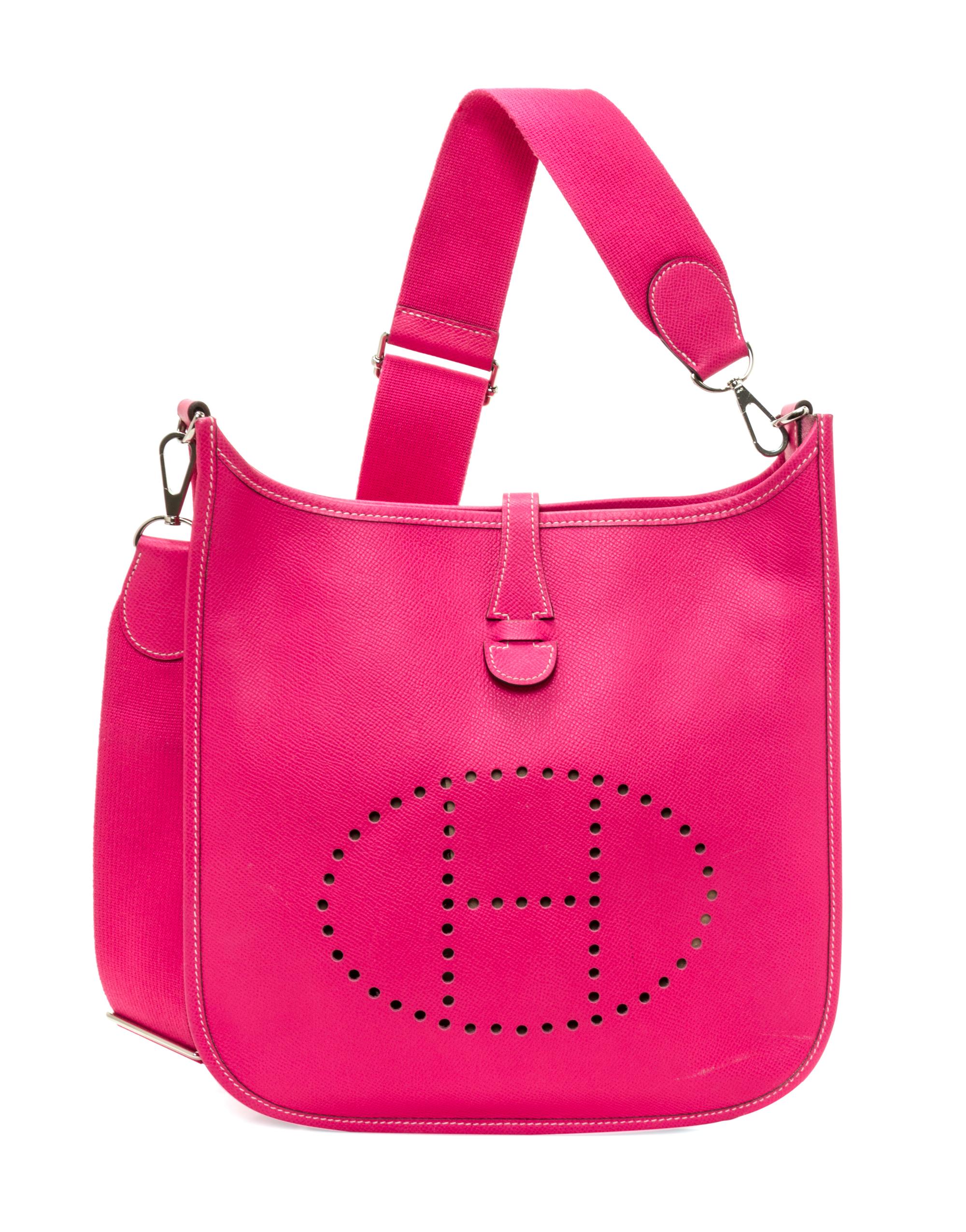 An Hermes Rose Tyrien Epsom Evelyne III PM Handbag, 11.25" x 12" x 2.5".