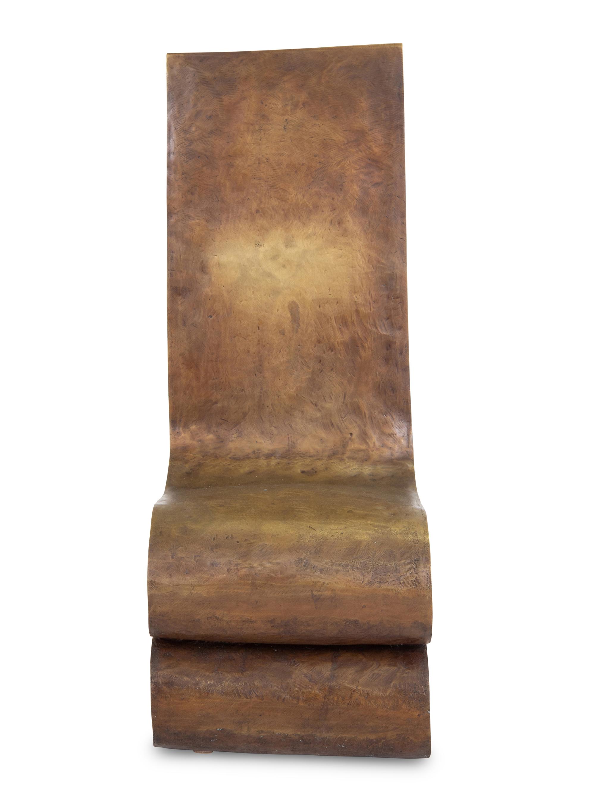 A Bronze Side Chair After a Design by Frank Gehry