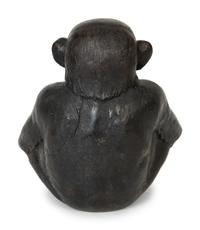 A Patinated Bronze Monkey Figural Offering Bowl — 19th/20th Century