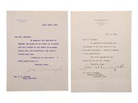 ROCKEFELLER, John D. (1839-1937). A group of 2 Typed Letters Signed ("John D. Rockefeller"). Pocantico Hills, New York.