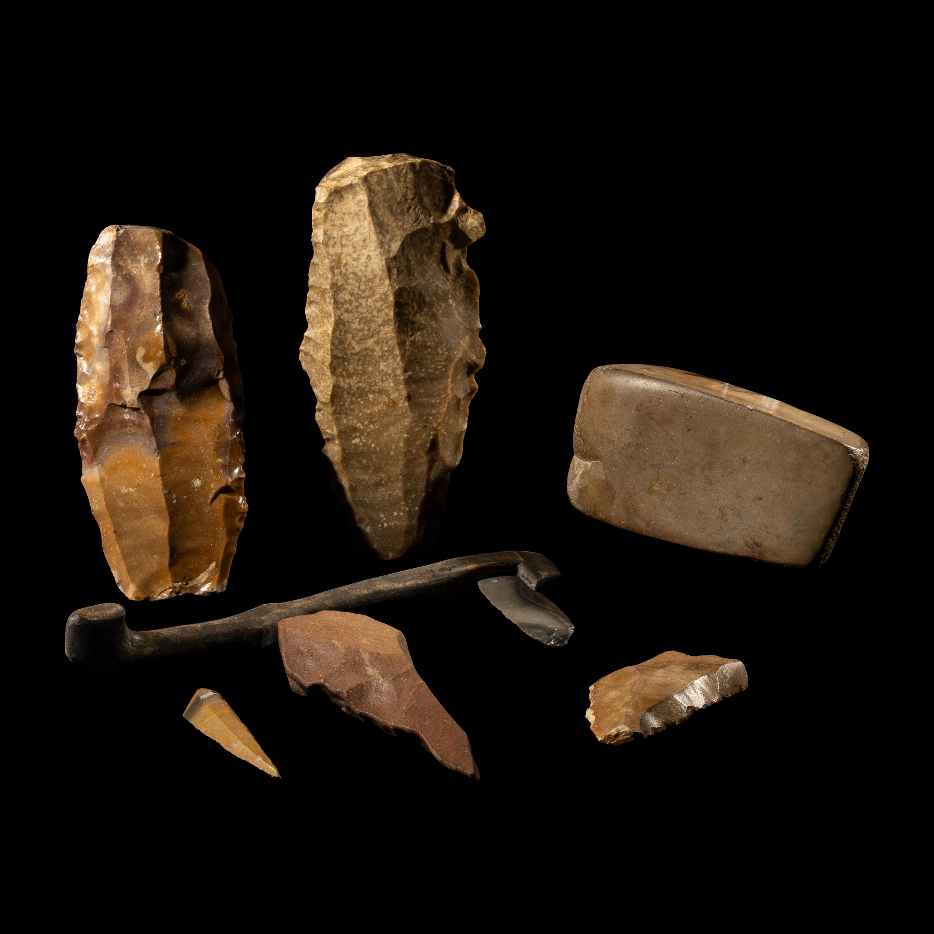Seven Paleolithic and Neolithic Stone Tools