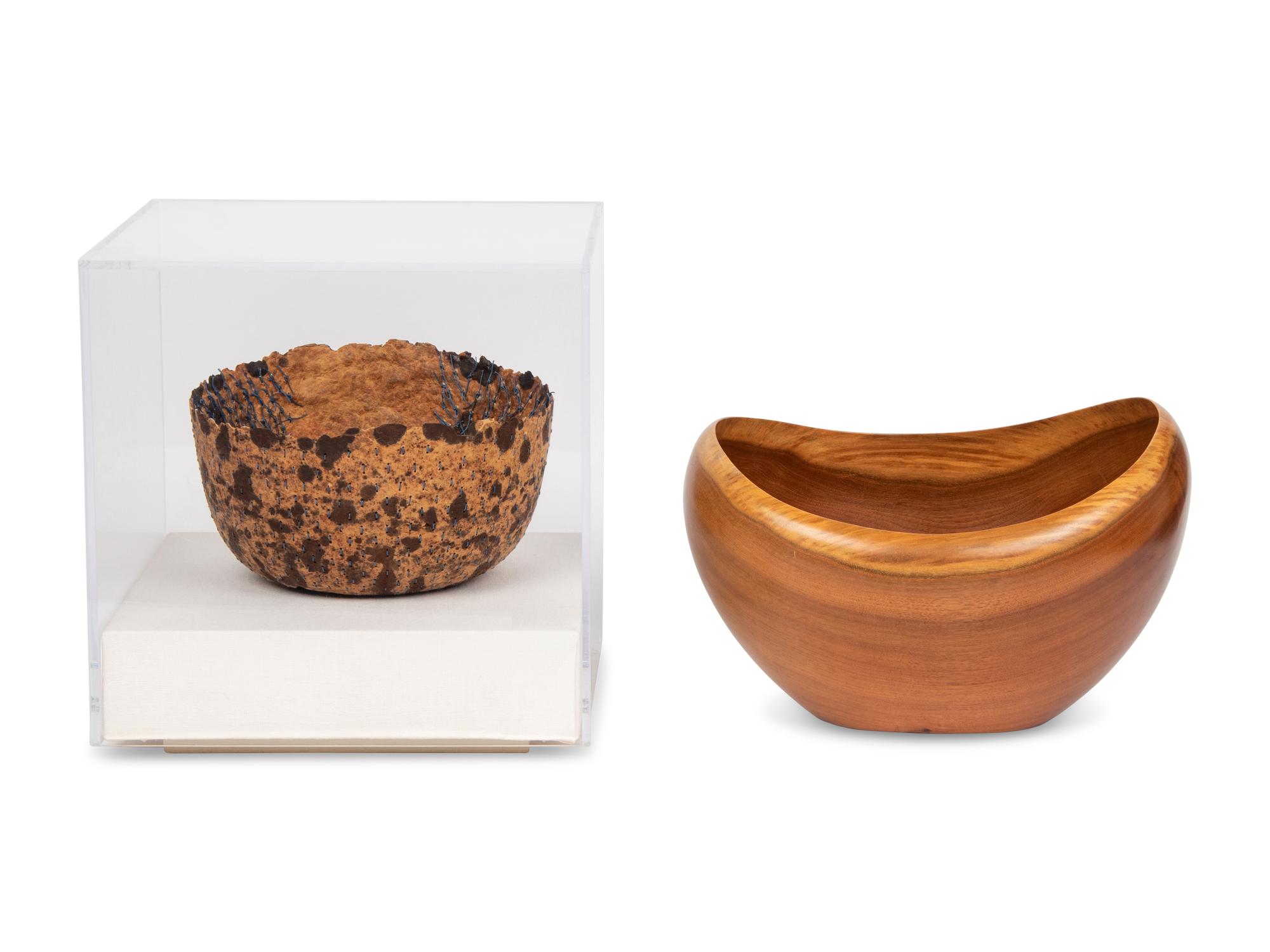 Two Wooden Craft Bowls