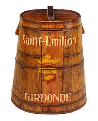 A French Iron Mounted Painted Barrel Height 30 x width 25 inches. — 19TH CENTURY WITH LATER ELEMENTS