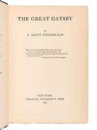 FITZGERALD, F. Scott (1896-1940). The Great Gatsby . New York: Charles Scribner's Sons, 1925.
