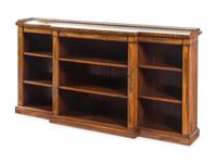A Regency Indian Rosewood and Fruitwood Marquetry Breakfront Bookcase